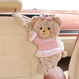 {NEW} Cute Bear Hanging Tissue Box, Car Storage Solution